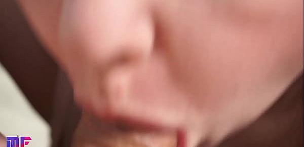  Close-up blowjob with cum in mouth and swallowing
